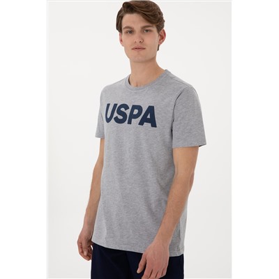 Erkek Regular Fit Bisiklet Yaka Gri Melanj Basic Tişört