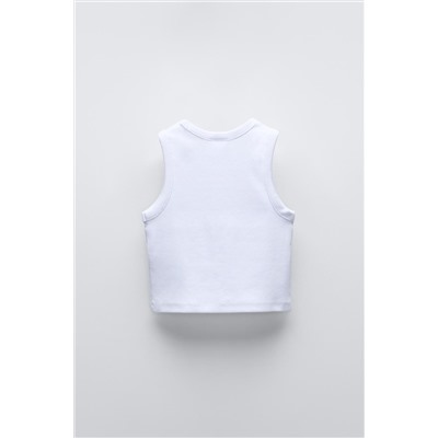 EMBROIDERED RIBBED T-SHIRT