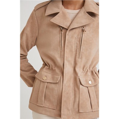 Chaqueta recta bolsillos