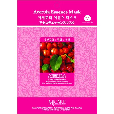 MJCARE ACEROLA ESSENCE MASK Тканевая маска  для лица с экстрактом ацеролы 23г