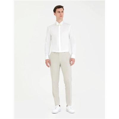 Beyaz Slim Fit Smokin Gömlek