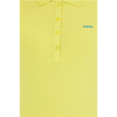 Kadın Neon Sarı Basic Polo Yaka Tişört