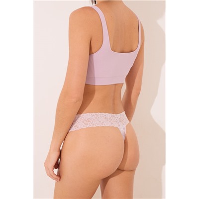 Tanga encaje rosa