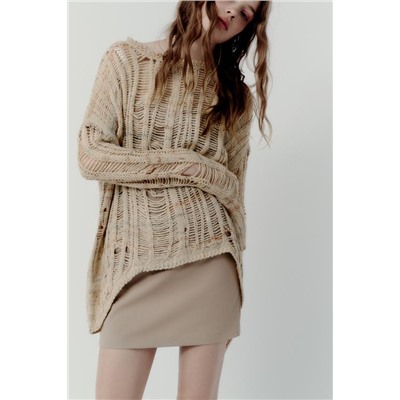 FEW ITEMS LEFT RIPPED KNIT SWEATER