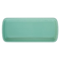 Блюдо, 36х16 см, фарфор P, зелено-голубое, прямоугольное, Бусины, Tiffany, 62493