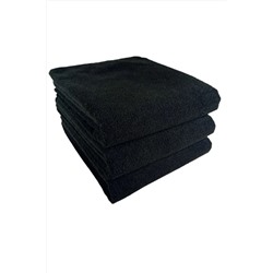 Bol Ticaret Tekstil 3 Adet Siyah Mikrofiber El Yüz Kuaför Spor Havlusu Saç Boyası Tutmayan 50x90 Cm mikro3