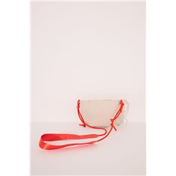 Bolso cartera nylon beige