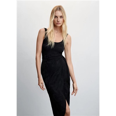 Vestido jacquard nudo