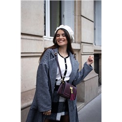Bandolera de piel Core Burdeos
