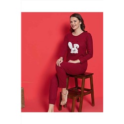 LİLA İÇ GİYİM Raporlu Interlok Kışlık Pijama Takımı RPKT