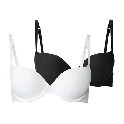 ESMARA® Lingerie Push-up-BHs Damen, 2 Stück, gepolsterte Cups, mit Elasthan