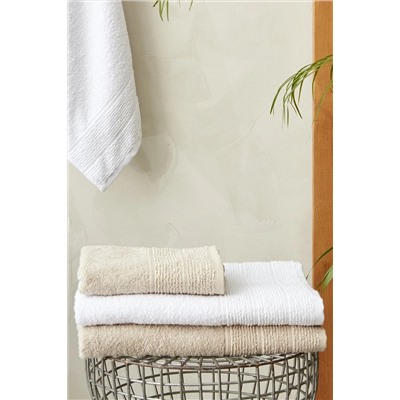 Karaca Home Vinos 4 Parça Yüz/Banyo Havlusu Hamam Seti Bej 200.22.04.0044