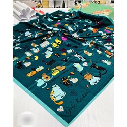 Платок женский с принтом - кошки (90*90 см.) арт. 250021