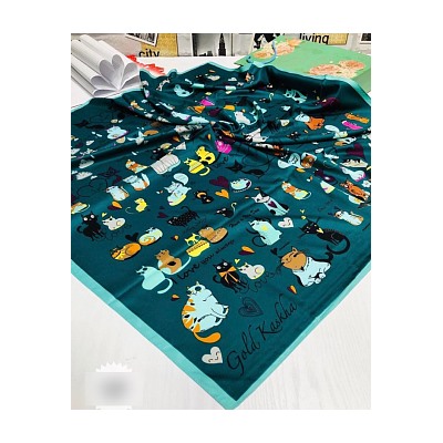 Платок женский с принтом - кошки (90*90 см.) арт. 250021