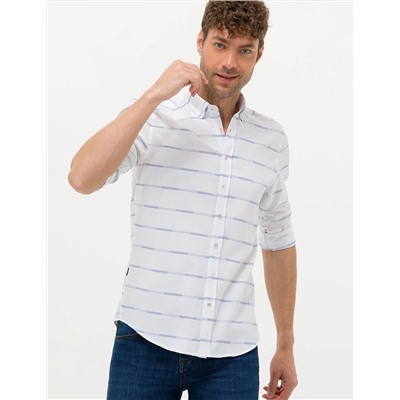 Mavi Slim Fit Uzun Kollu Gömlek