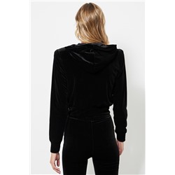 Sudadera de terciopelo - Negro