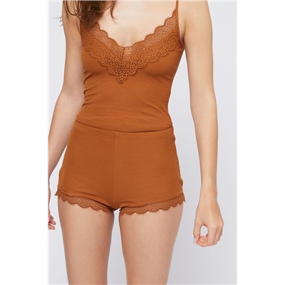 Minishort de tiro alto Vivana Camel