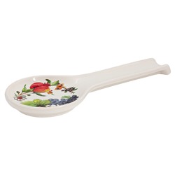 Подставка под ложку, 26,5 см, керамика, белая, Гранат и виноград, Tutti Frutti, 60806