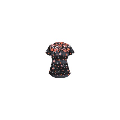 UA Artisan Flower Pewter Scrub Top