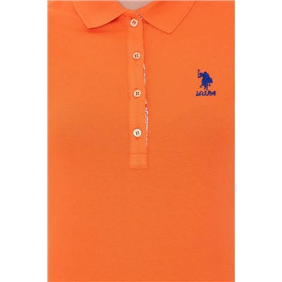 Kadın Turuncu Basic Polo Yaka Tişört