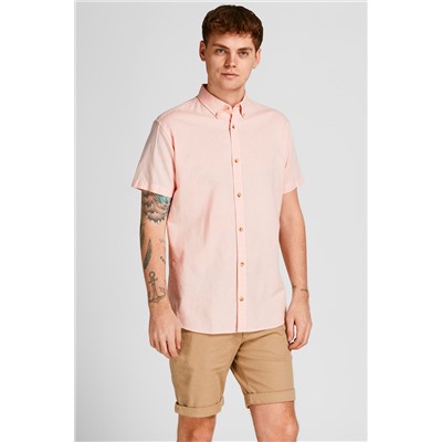 Camisa de lino Rosa jaspeado