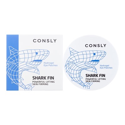 CONSLY Hydrogel Shark Fin Eye Patches Гидрогелевые патчи для области вокруг глаз с экстрактом акульего плавника 60шт
