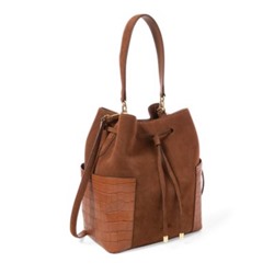 LAUREN Suede Debby Drawstring Bag