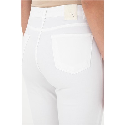 Kadın Beyaz Slim High Waist Fit Jean Pantolon