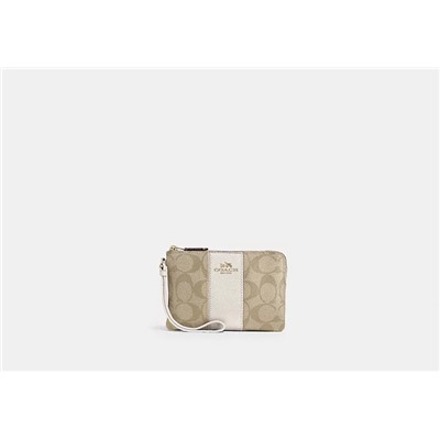 Corner Zip Wristlet In Signature Canvas