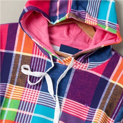 Женская толстовка худи в яркую клетку на флисе RALPH LAURE*N ОРИГИНАЛ!