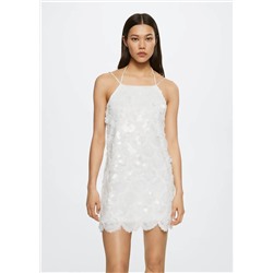 Vestido lentejuelas cuello halter -  Mujer | MANGO OUTLET España