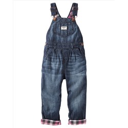 Flannel-Lined Denim Overalls - Geode Wash