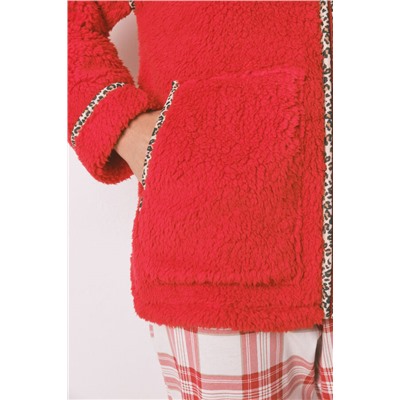 Bata corta borreguito rojo bordado Snoopy