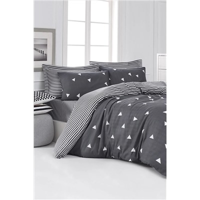 Ev & Ev Home Mature Nevresim Seti Çift Kişilik Üçgen Gri Ep-025993