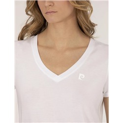 Beyaz Comfort Fit V Yaka Basic Tişört