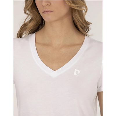 Beyaz Comfort Fit V Yaka Basic Tişört