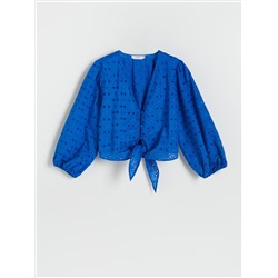 Bluse mit Lochstickerei