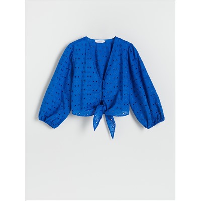 Bluse mit Lochstickerei