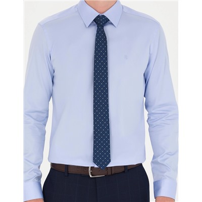 Koyu Mavi Slim Fit Uzun Kollu Basic Gömlek