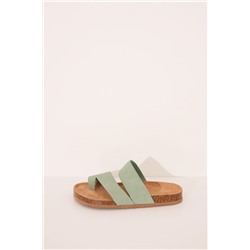 Sandalias zueco bio kaki