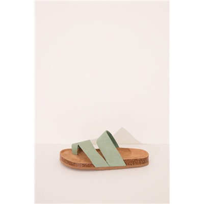 Sandalias zueco bio kaki