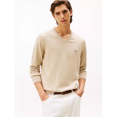Solid Logo V-Neck Sweater