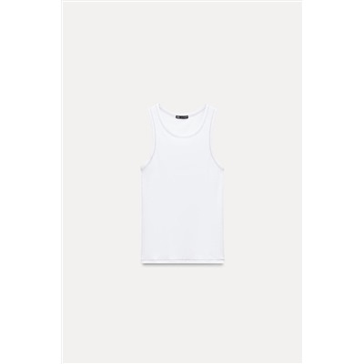 T-SHIRT WITH CONTRASTING RIBBED TRIMS