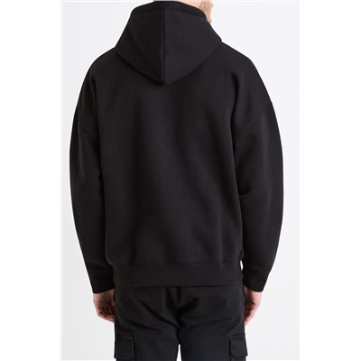 Sudadera oversize con capucha - Negro