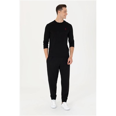 Erkek Siyah Basic Sweatshirt