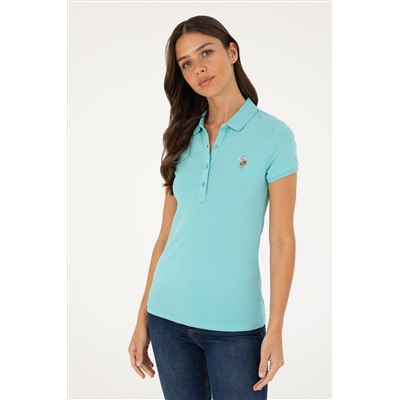 Kadın Mint Polo Yaka Tişört