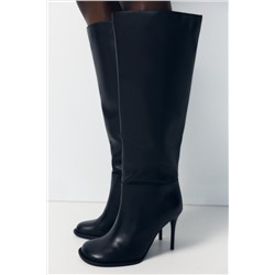 LEATHER STILETTO HEEL BOOTS