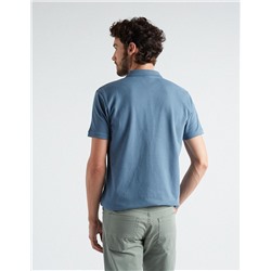 Short Sleeve Piquet Polo, Men, Blue