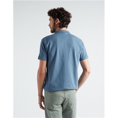 Short Sleeve Piquet Polo, Men, Blue