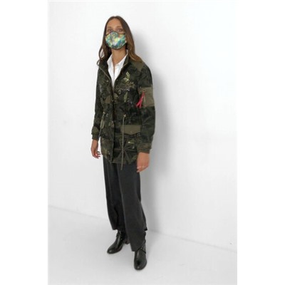 Parka militar estampado floral